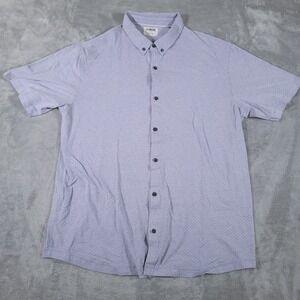 Linksoul Shirt Mens 2XL Purple Geometric Button Down‎ Casual Preppy Stretch Soft